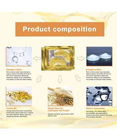 24k Gold Eye Mask - 25 Pairs for Puffy Eyes, Dark Circles, Moisturizing & Wrinkle Treatment - Buy Online on GoSupps.com