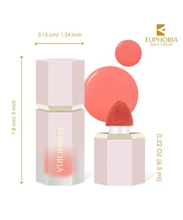 Euphoria Beauty Overload Liquid Blush - Long Wear Waterproof Cream Blush (102 Serenade) - Buy Online on GoSupps.com