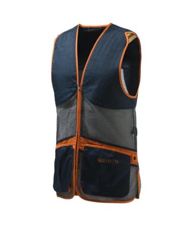 Beretta shooting vest FULL MESH VEST clay pigeon TRAP SKEET lightweight vest Blue Total & Eclipse Grey XXL Total Blue