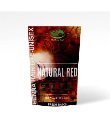 1 Pack Natural Red Henna Hair & Beard Color/Dye 100 Grams - Chemicals Free Hair Color - The Henna Guys 100.00 g (Pack of 1) Natural Red