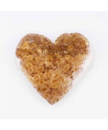 1pc 70mm-80mm Natural Rough Citrine Cluster Heart with Shiny