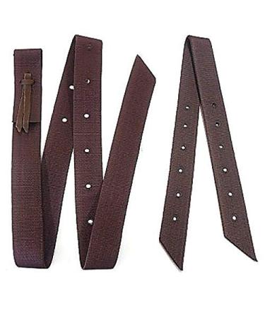 Hill Leather Company Double Ply Brown Nylon Cinch Strap and Off Billet Saddle Set