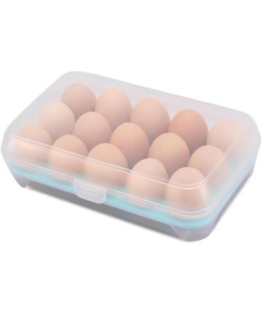 DOITOOL 15 Egg Holder for Refrigerator Egg Holder Bin Fridge Egg Storer Eggs Egg Tray Household Storage Box Blue medium - Buy Online on GoSupps.com