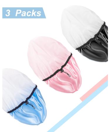 Auban Adjustable Extra Large Shower Cap for Women - Reusable Waterproof Hair Cap in 3 Colors - Buy Online on GoSupps.com