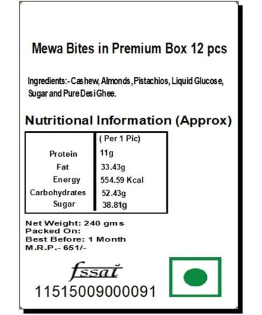 Ghasitaram Gifts Jaiccha MEWA Bites in Premium Box 12 pcs |Diwali Gifts Holi Rakhi Valentine Christmas Birthday Anniversary Gift for Her Him Mothers Day Fathers Day| - Buy Online on GoSupps.com