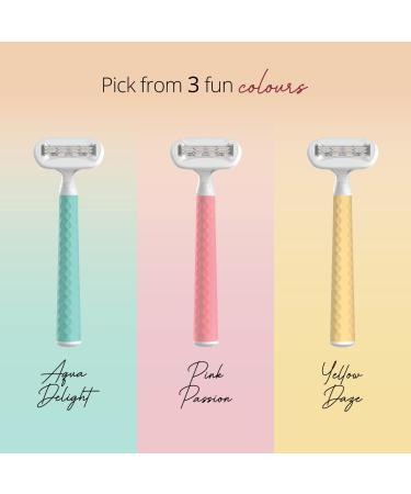 Body Razor for Women - Yellow Daze | 5-Blade Precision & 2-Way Pivot | Slip-Proof Grip | International Shipping Available - Buy Online on GoSupps.com