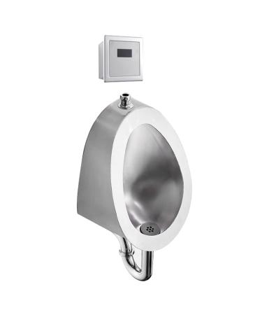 Household Items 304 Stainless Steel Automatic Induction Urinal Wall-Mounted Public Toilet Contact-Free Urinal with Flush Valve Flushing Men's Suitable for Bars and Shopp