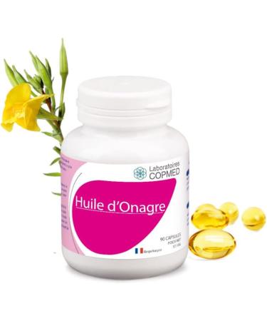 COPMED LABORATORIES - Evening Primrose Oil & Vitamin E - Food Supplement - Helps Maintain Hormonal Balance - Natural Active Ingredients - French Brand - 90 Capsules (Bioplastic Pill Box) - Buy Online on GoSupps.com