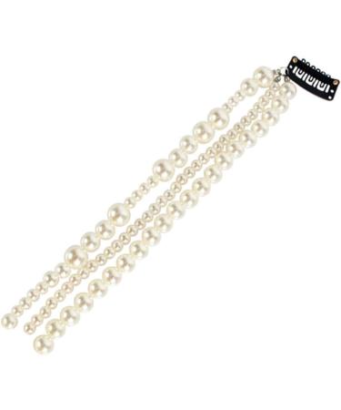 Minkissy Pearl Beads Strand Elegant Hair Chain Hair Extensions Barrettes Ponytail Decor For Women Bride Birthday Wedding Valentines Day Party - Buy Online on GoSupps.com