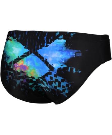 ARENA Boys' Multi Pixels Swim Briefs - Stylish Comfortable & Durable Swimwear (Black-Multi Turquoise) - Buy Online on GoSupps.com