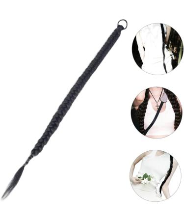 Angoily Braid Wig Hair Extensions Braided Hair Braided Extension Hair Braided Hair Extension Wig Braids Wig Ponytails Black Frontal Wig European and American Material Decorate - Buy Online on GoSupps.com