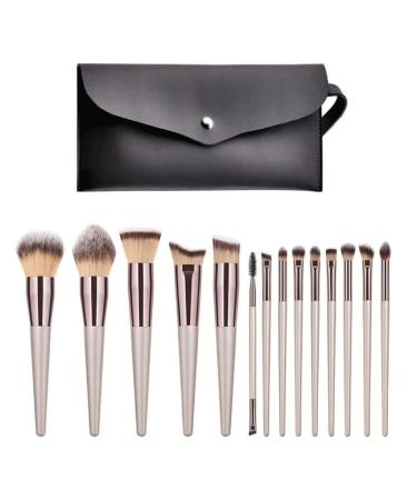 14 Champagne Gold Makeup Brush Set Powder Brush Eye Shadow Brush Or Makeup Artist As shown D