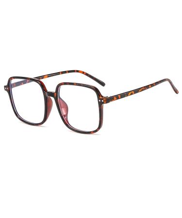 KDOQ PC Frame Oversize Anti Blue Light Glasses for Women Men Clear Lens Glasses Unisex Eyeglasses 2
