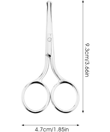 WLLHYF 3 Pcs Nose Hair Scissors Facia Eyebrow Mustache Ear Hair Grooming Trimming Scissors Stainless Steel Professional Small Beard Nail Cuticle Eyelashes Beauty Scissors for Men Women(Silver) - Buy Online on GoSupps.com
