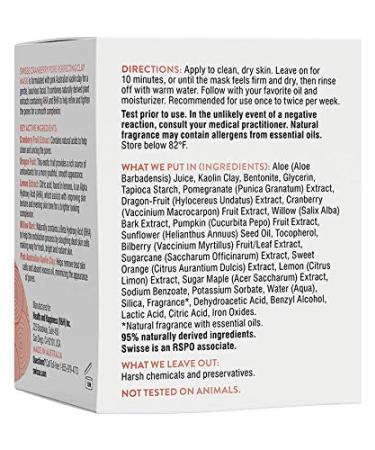 Swisse Skincare Cranberry Pore Perfecting Clay Mask 2.47 oz | Deep Cleanse & Refine Pores - Buy Online on GoSupps.com
