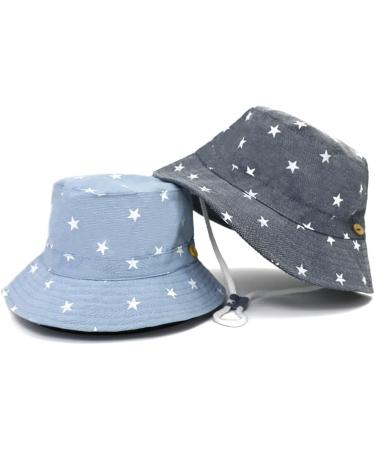 XYIYI Kids Bucket Hat - Adjustable, Breathable Sun Hat for Boys & Girls 12-24 Months - Star Denim | Beach Ready - Buy Online on GoSupps.com