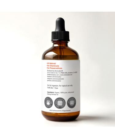 Organic Evening Primrose Oil - Cold Pressed & Unrefined Skin & Hair Moisturizer | 4 fl oz - International Shipping Available - Buy Online on GoSupps.com