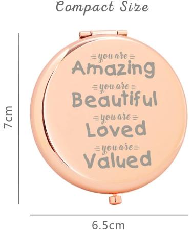 Personalized Rose Gold Makeup Mirror - Inspirational Gifts for Women, Perfect for Birthdays and Christmas - Ideal for Girlfriends, Wives, Sisters, Daughters, Moms, and Grandmas - Buy Online on GoSupps.com
