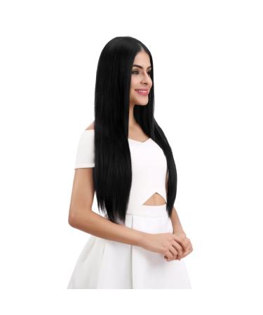 REECHO 28 Super Long Straight Clip-In Hair Extensions | Natural Black 320g - Pack of 4 - Buy Online on GoSupps.com