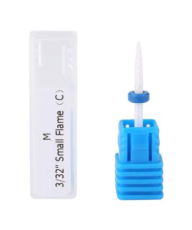 Nail Drill Bit Ceramic Manicure Drill Bits for Manicure Pedicure Cuticle Gel Nail Polishing Cylinder Shape Grinding Head with Display Base(White 01#)