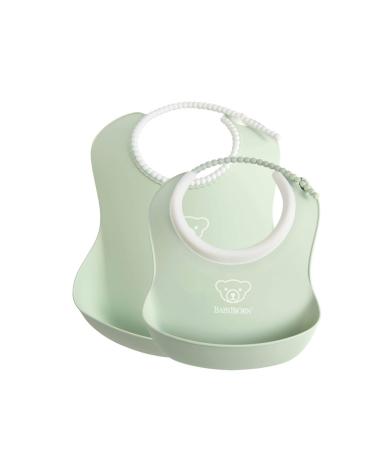 BabyBj rn Bib set 2-pack Pale Blue Pale Green Bib