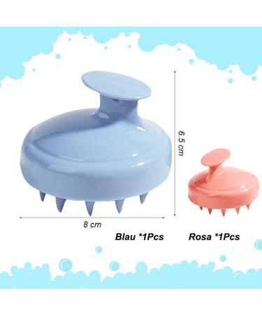 Hair Massage Brush Set - 2PC Silicone Scalp Stimulator for Root Care & Hair Growth - Blue - Buy Online on GoSupps.com