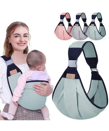 HINATAA Breathable Baby Sling Adjustable Baby Carrier Baby Carrier Wrap Quick Dry Thick Shoulder Straps for 0-36 Months Baby (Green a)
