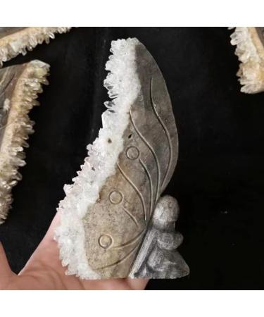 Natural Crystal Rough Natural Stone Animal Crystal Butterfly Sculpture Flower Fairy Clear Quartz Cluster Statue for Decorate 1pc - Buy Online on GoSupps.com