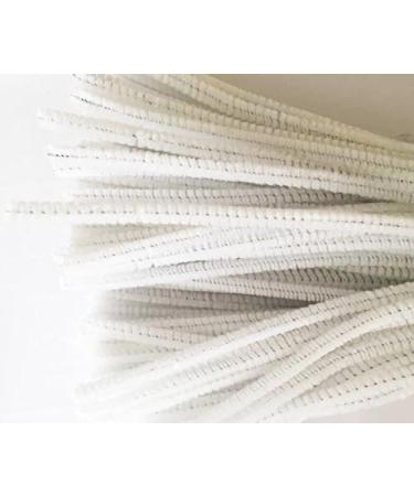 100 Pieces 7mm x 12 Inch Pipe Cleaners, Thick Fuzzy White Chenille