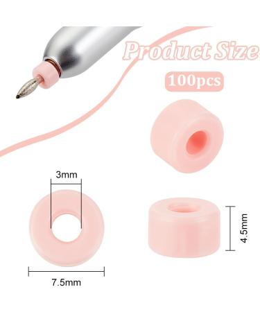 OLYCRAFT 100Pcs Pink Nail Drill Bits Caps - 7.5x4.5mm Flat Round Dust Proof Protector Caps - Nail Tech Supplies for Electric Nail Art Tools - Buy Online on GoSupps.com