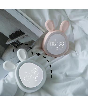Heibteny Kinder Lichtwecker Cute Rabbit Alarm Clock for Kids with Night Light | Best Children's Alarm Clock for Girls (White) - Buy Online on GoSupps.com