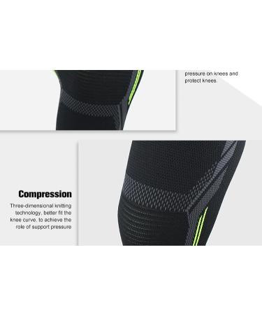 Shamim Knee Compression Sleeve - Pain Relief Knee Brace for Arthritis & Meniscus Tear | Comfortable Black/Green (L - Buy Online on GoSupps.com