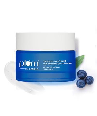Plum Salicylic & Lactic Acid Skin-Smoothing Gel Moisturizer Hydrates & Smoothens Skin Lightweight Gel-Based | 100% Vegan | 50 Gram