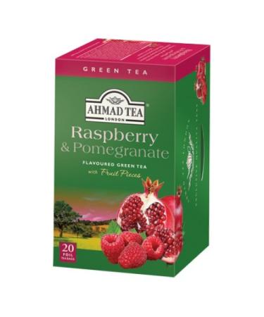 Ahmad Tea - Th vert Ahmad Framboise Grenade - Boite de 20 sachets
