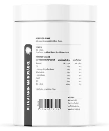 Beta Alanine 500g - Vegan High-Dosed Additive-Free | Betterprotein - Amino Acids for Muscle Building & Weight Loss - Direct from Manufacturer - Buy Online on GoSupps.com