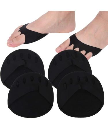 Forefoot Metatarsal Pads - 2 Pairs | Soft Elastic Heel Insoles for High Heel Shoes | Antistress Foot Patch - Black - Buy Online on GoSupps.com
