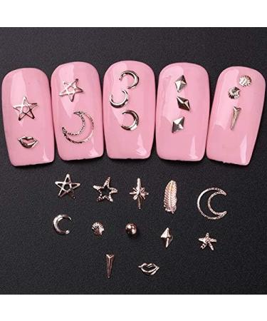 1 Box Japanese Nail Rivets Rose Gold Metal Nail Art Studs Shell Star Fish Conch Hollow Studs Multiple Shapes 3d Mixed Manicure Jewelry for Craft Diy Nails Decoration - Buy Online on GoSupps.com