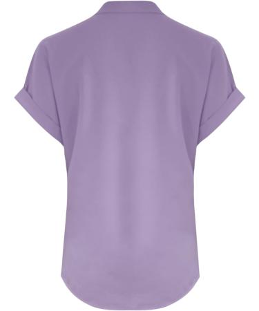 Shop Golatcr Women's V-Neck T-Shirt - Cotton Long-Sleeved Blouse Stylish Printed Tops in White & Purple Perfect for Summer - International Shipping Available - Buy Online on GoSupps.com