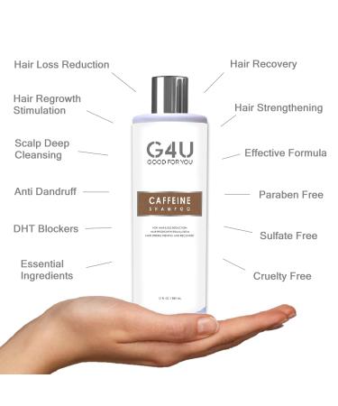 Caffeine Shampoo for Thinning Hair - Hair Loss and Growth Solution for Men and Women | Sulfate Free with DHT Blockers - Caffeine, Biotin, Saw Palmetto | 12 Fl Oz for Home, Salons, Spas - Buy Online on GoSupps.com