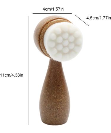 Fovolat Double Sided Face Brush | Manual Face Brush Soft Bristle Face Scrubber Facial Cleansing Brush Face Exfoliation Pore Brush for Skincare - Buy Online on GoSupps.com