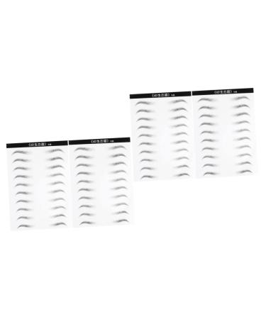 POPETPOP 4 Sheets Black Stickers Artificial Eyebrow Stickers Transfer Stickers Water-based 3d Supplies