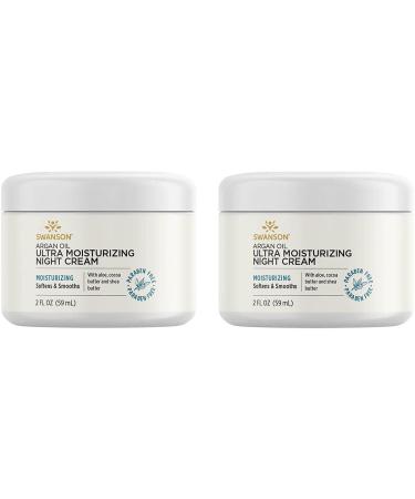 Swanson Argan Oil Ultra Moisturizing Night Cream 2 fl Ounce (59 ml) Cream (2 Pack)