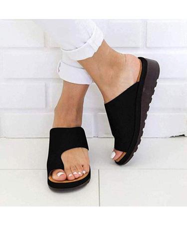 Earnmore Women's Summer Big Toe Correction Sandals | Bunion Corrector Shoes for Hallux Valgus | Stylish & Comfortable Beach Travel Footwear - Size 37 EU Silver - Buy Online on GoSupps.com