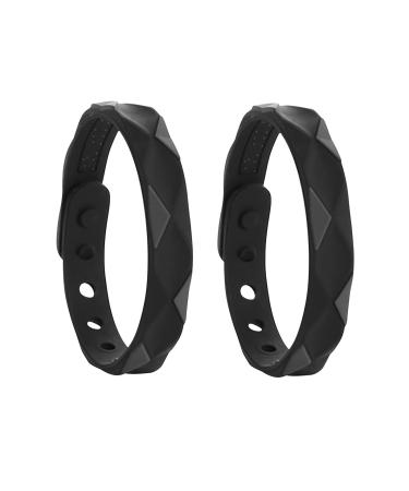Redup Far Infrared Negative Ions Wristband partner arm bands Negative Ion Anti-Static Sports Bracelet Lymph Drainage Magnetic Bracelet Adjustable Silicone Sport Armands Black 2PCs