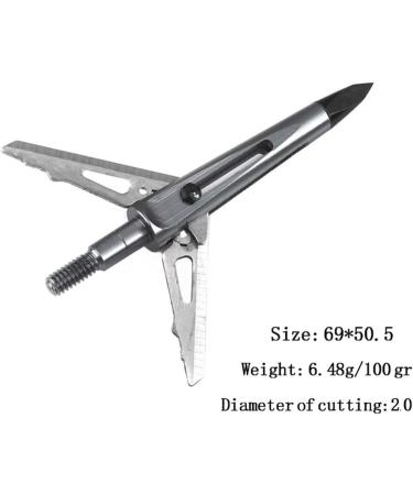 JIANZD 3 Blades Hunting Broadhead 100 Grain Arrow Heads - 6Pcs Silvery Kill-B Compatible with Traditional & Compound Bows - Buy Online on GoSupps.com