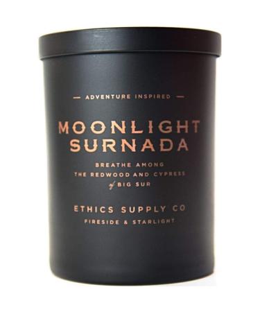 Ethics Supply Co. Moonlight Surnada Candle | 12 oz | Velvety Cypress Sea Salt Native Bay Laurel Coastal Redwood | Infused with Essential Oils & A Premium Grade of Aromatic Oils