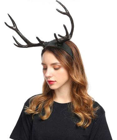 Frcolor Gothic Elk Antler Headband Hairband Christmas Head Boppers Hair Hoop for Women Adult Party Cosplay - Buy Online on GoSupps.com