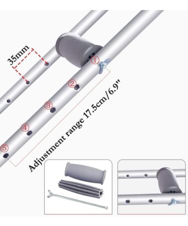 LINYUES A Pair Aluminum Underarm Crutches for Walking Push-Button Adjustment Armpit Crutches Ergonomic Medical Axillary Crutches for Men Women Large - Buy Online on GoSupps.com