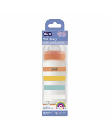 Chicco Baby Bottle Well-Being 330ml | Fast Flow Silicone 4M+ - Orange | International Shipping Available - Buy Online on GoSupps.com