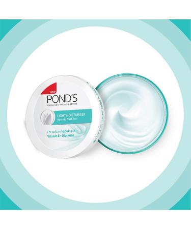 Pond's Light Moisturiser 150ml - Non-Oily Hydration with Vitamin E & Glycerin | Fresh Feel for All Skin Types - Shop Now - Buy Online on GoSupps.com